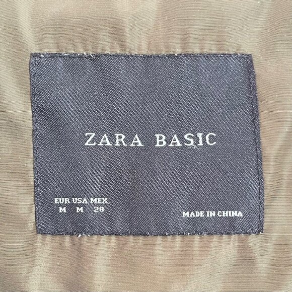 Zara Basic Lightweight Utility Hooded Full Zip Drawstring Waist Jacket Medium - Picture 13 of 16